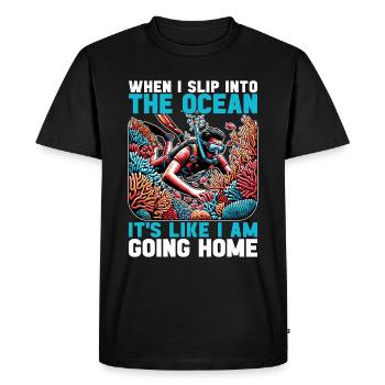 Snorkeling When I Slip Into The Marine Biologist - Men's Premium Organic T-Shirt - black - Front - Nico (187cm)