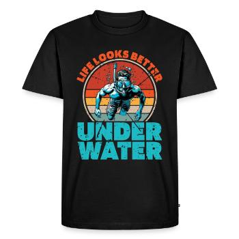 Snorkeling La vie semble meilleure Nageur Snorkeler - T-shirt Premium bio Homme - noir - Devant - Nico (187cm)