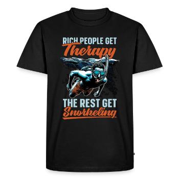 Snorkeling Rich People Get Therapy Scuba Diving - Men's Premium Organic T-Shirt - black - Front - Nico (187cm)