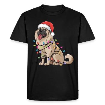 Berger d’Anatolie Lumières de Noël Chiens Cadeau - T-shirt Premium bio Homme - noir - Devant - Nico (187cm)