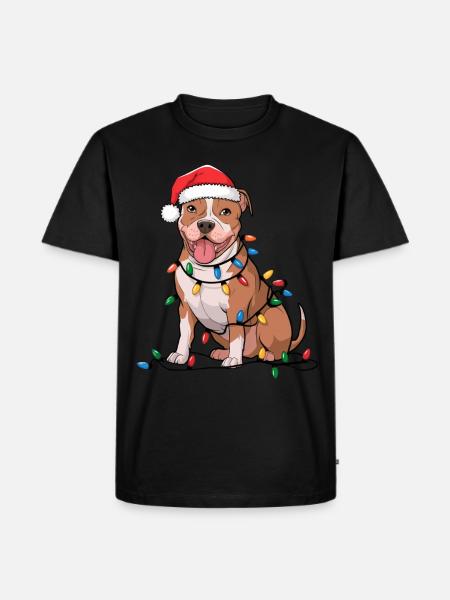 American Terrier Noël Noël - T-shirt Premium bio Homme - noir