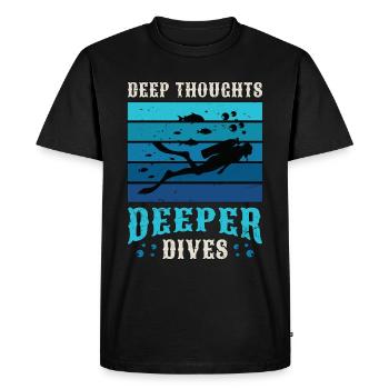 Plongée sous-marine Pensées profondes Plongées plus profondes Snorkeler - T-shirt Premium bio Homme - noir - Devant - Nico (187cm)
