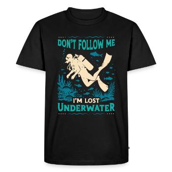 Plongée sous-marine Ne me suivez pas, je suis perdu nageur - T-shirt Premium bio Homme - noir - Devant - Nico (187cm)
