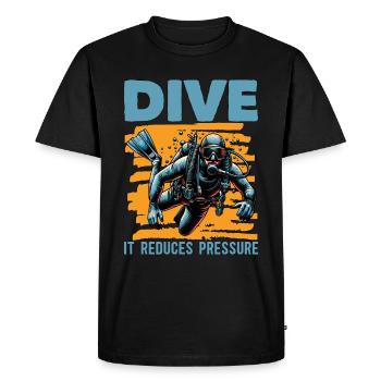 Plongée sous-marine Il réduit la pression Snorkeling - T-shirt Premium bio Homme - noir - Devant - Nico (187cm)