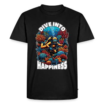 Plongée sous-marine Plongez dans le bonheur Loves Free Diving - T-shirt Premium bio Homme - noir - Devant - Nico (187cm)