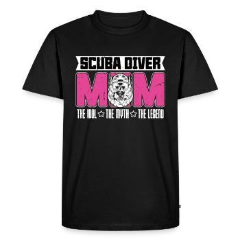 Plongeur sous-marin Maman L’idole Le mythe aime la plongée en apnée - T-shirt Premium bio Homme - noir - Devant - Nico (187cm)