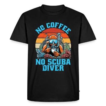Plongée sous-marine Pas de café Pas de plongée en apnée Amateur de café - T-shirt Premium bio Homme - noir - Devant - Nico (187cm)