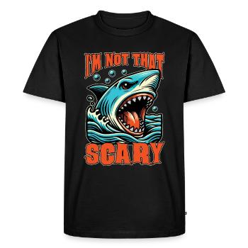 Passionné de requins, je ne suis pas un océanologue effrayant - T-shirt Premium bio Homme - noir - Devant - Nico (187cm)