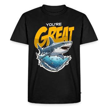 Chasse au requin Vous êtes grand Aime la chasse aux fossiles - T-shirt Premium bio Homme - noir - Devant - Nico (187cm)
