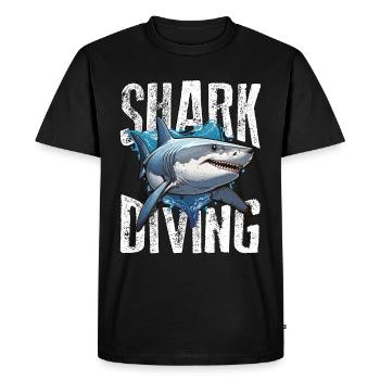 Shark Hunting Shark Diving Swimmer Fossil Hunter - Men's Premium Organic T-Shirt - black - Front - Nico (187cm)