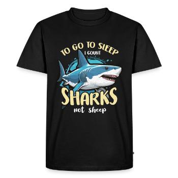 Chasse au requin pour s’endormir I Chasse aux fossiles - T-shirt Premium bio Homme - noir - Devant - Nico (187cm)