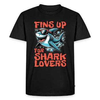 Un passionné de requins s’attaque à la vie marine des requins - T-shirt Premium bio Homme - noir - Devant - Nico (187cm)