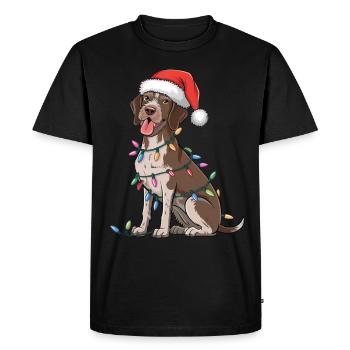 Allemand Pointeur à poil dur Noël Noël - T-shirt Premium bio Homme - noir - Devant - Nico (187cm)