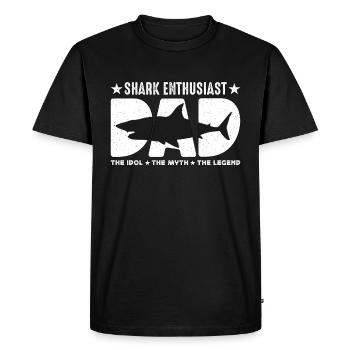 Papa passionné de requins L’idole Le biologiste marin - T-shirt Premium bio Homme - noir - Devant - Nico (187cm)