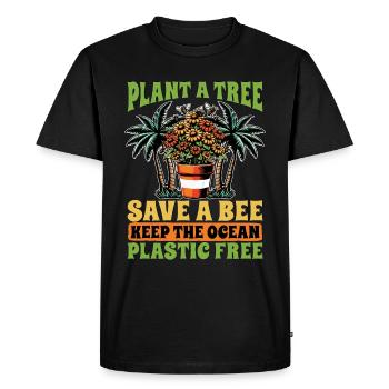 Environmental Scientist Plant A Tree Biologist - Men's Premium Organic T-Shirt - black - Front - Nico (187cm)
