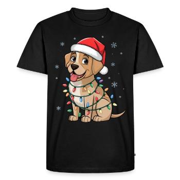 Labrador Retriever Christmas Lights Xmas Dogs - Men's Premium Organic T-Shirt - black - Front - Nico (187cm)