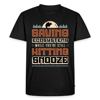 Sciences de l’environnement Sauver les écosystèmes Scientifique - T-shirt Premium bio Homme - noir - Devant - Nico (187cm)
