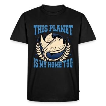 Manta Rays This Planet Is My Home Ocean Animal - Men's Premium Organic T-Shirt - black - Front - Nico (187cm)