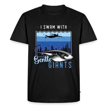 Manta Rays I Swam With Gentle Giants Scuba Diving - Men's Premium Organic T-Shirt - black - Front - Nico (187cm)