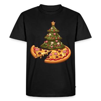 Pizza arbre de Noël Pepperoni Cadeaux alimentaires pour hommes - T-shirt Premium bio Homme - noir - Devant - Nico (187cm)
