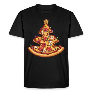 Pizza arbre de Noël Pepperoni Cadeaux alimentaires pour hommes - T-shirt Premium bio Homme - noir - Devant - Nico (187cm)