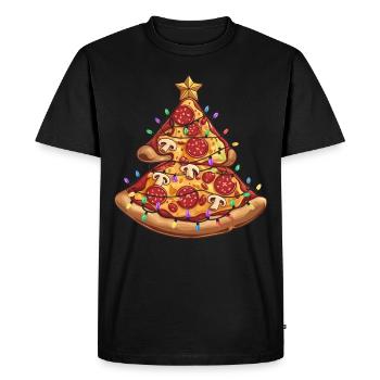 Pizza arbre de Noël Pepperoni Cadeaux alimentaires pour hommes - T-shirt Premium bio Homme - noir - Devant - Nico (187cm)