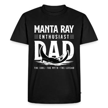 Passionné de raies manta Papa L’idole Le plongeur - T-shirt Premium bio Homme - noir - Devant - Nico (187cm)