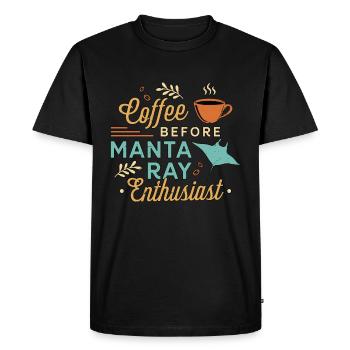 Manta Ray Enthusiast Coffee Swimmer Coffee Lover - Men's Premium Organic T-Shirt - black - Front - Nico (187cm)