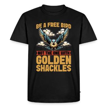 Passionné d’oiseaux Soyez un passionné de la faune aviaire libre - T-shirt Premium bio Homme - noir - Devant - Nico (187cm)