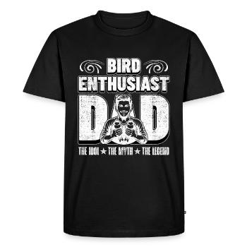 Papa passionné d’oiseaux L’idole Le mythe Amoureux des oiseaux - T-shirt Premium bio Homme - noir - Devant - Nico (187cm)