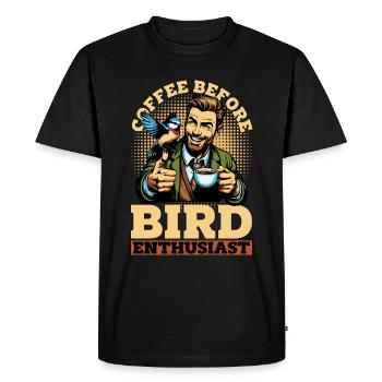 Bird Enthusiast Coffee Ornithologist Coffee Lover - Men's Premium Organic T-Shirt - black - Front - Nico (187cm)