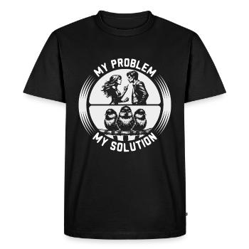 Passionné d’oiseaux Mon problème Mon pictogramme Papa Maman - T-shirt Premium bio Homme - noir - Devant - Nico (187cm)