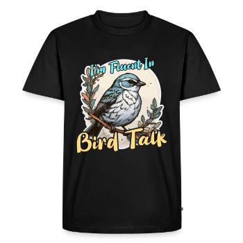 Bird Enthusiast I'm Fluent In Bird Ornithologist - Men's Premium Organic T-Shirt - black - Front - Nico (187cm)