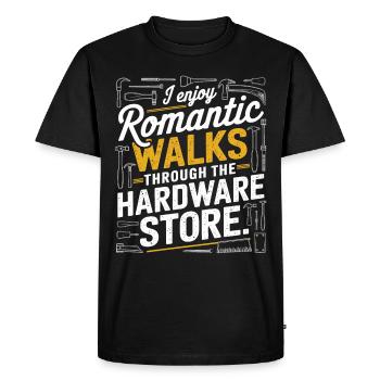 J’aime romantique quincaillerie outils papa bricoleur - T-shirt Premium bio Homme - noir - Devant - Nico (187cm)
