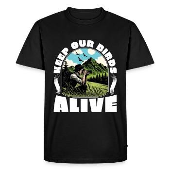 Photographie d’oiseaux Gardez nos oiseaux en vie Amoureux de la nature - T-shirt Premium bio Homme - noir - Devant - Nico (187cm)
