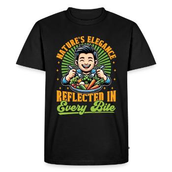 Vegetarian Nature's Elegance Reflected Veganism - Men's Premium Organic T-Shirt - black - Front - Nico (187cm)