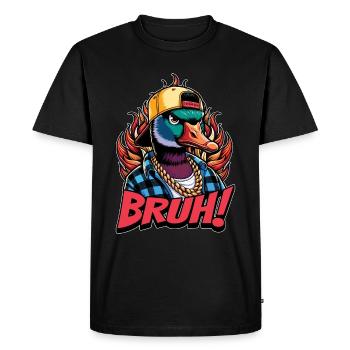 Canard colvert, Bruh, oiseau d’eau, chasseur de canards, sauvagine - T-shirt Premium bio Homme - noir - Devant - Nico (187cm)