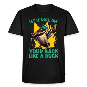 Canard colvert Let It Roll De Votre Chasseur De Canard Arrière - T-shirt Premium bio Homme - noir - Devant - Nico (187cm)