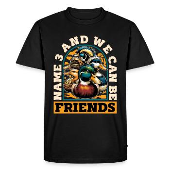 Canard colvert Nom 3 et nous pouvons être passionnés de canard - T-shirt Premium bio Homme - noir - Devant - Nico (187cm)