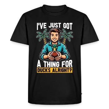 Canard colvert J’ai juste un faible pour la sauvagine - T-shirt Premium bio Homme - noir - Devant - Nico (187cm)