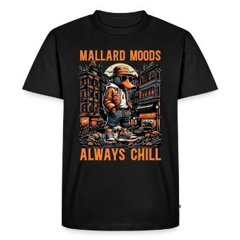 Mallard Moods Always Chill Water Bird Mallard Duck - Men's Premium Organic T-Shirt - black - Front - Nico (187cm)