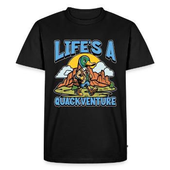 La vie de canard colvert est une chasse au canard charlatan - T-shirt Premium bio Homme - noir - Devant - Nico (187cm)
