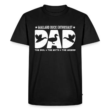 Canard colvert Passionné Papa L’Idole Amoureux des Canards - T-shirt Premium bio Homme - noir - Devant - Nico (187cm)
