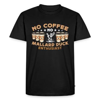Canard colvert sans café Pas de canard Hunter Amateur de café - T-shirt Premium bio Homme - noir - Devant - Nico (187cm)