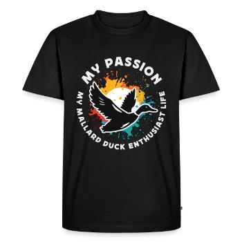 Mallard Duck My Passion My Mallard Duck Hunter - Men's Premium Organic T-Shirt - black - Front - Nico (187cm)