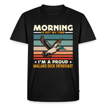 Le matin du canard colvert n’est pas mon heure à chasser le canard - T-shirt Premium bio Homme - noir - Devant - Nico (187cm)