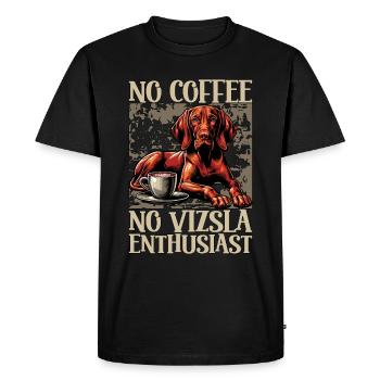 Vizsla Enthusiast No Coffee Dog Owner Coffee Lover - Men's Premium Organic T-Shirt - black - Front - Nico (187cm)