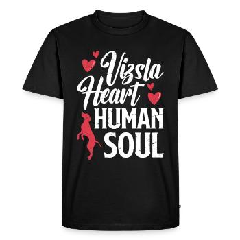 Vizsla Heart, Amoureux des animaux, Viszla, Enthousiaste - T-shirt Premium bio Homme - noir - Devant - Nico (187cm)