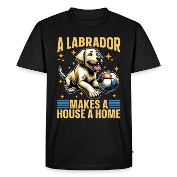 Labrador Retriever A Labrador Makes Pet Owner - Men's Premium Organic T-Shirt - black - Front - Nico (187cm)