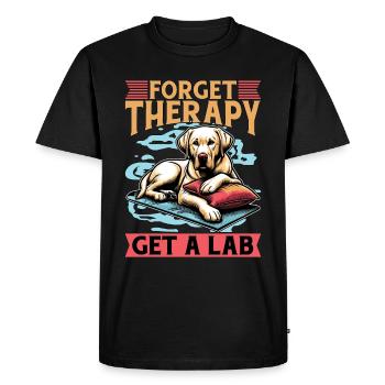 Labrador Retriever Forget Therapy Get Animal Lover - Men's Premium Organic T-Shirt - black - Front - Nico (187cm)